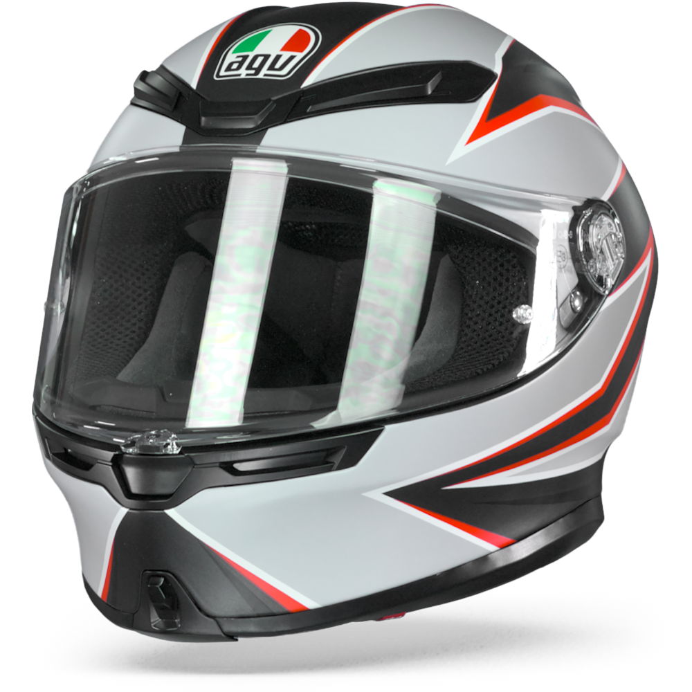 AGV K6 Flash Matt Black Grey Red Full Face Helmet 2XL
