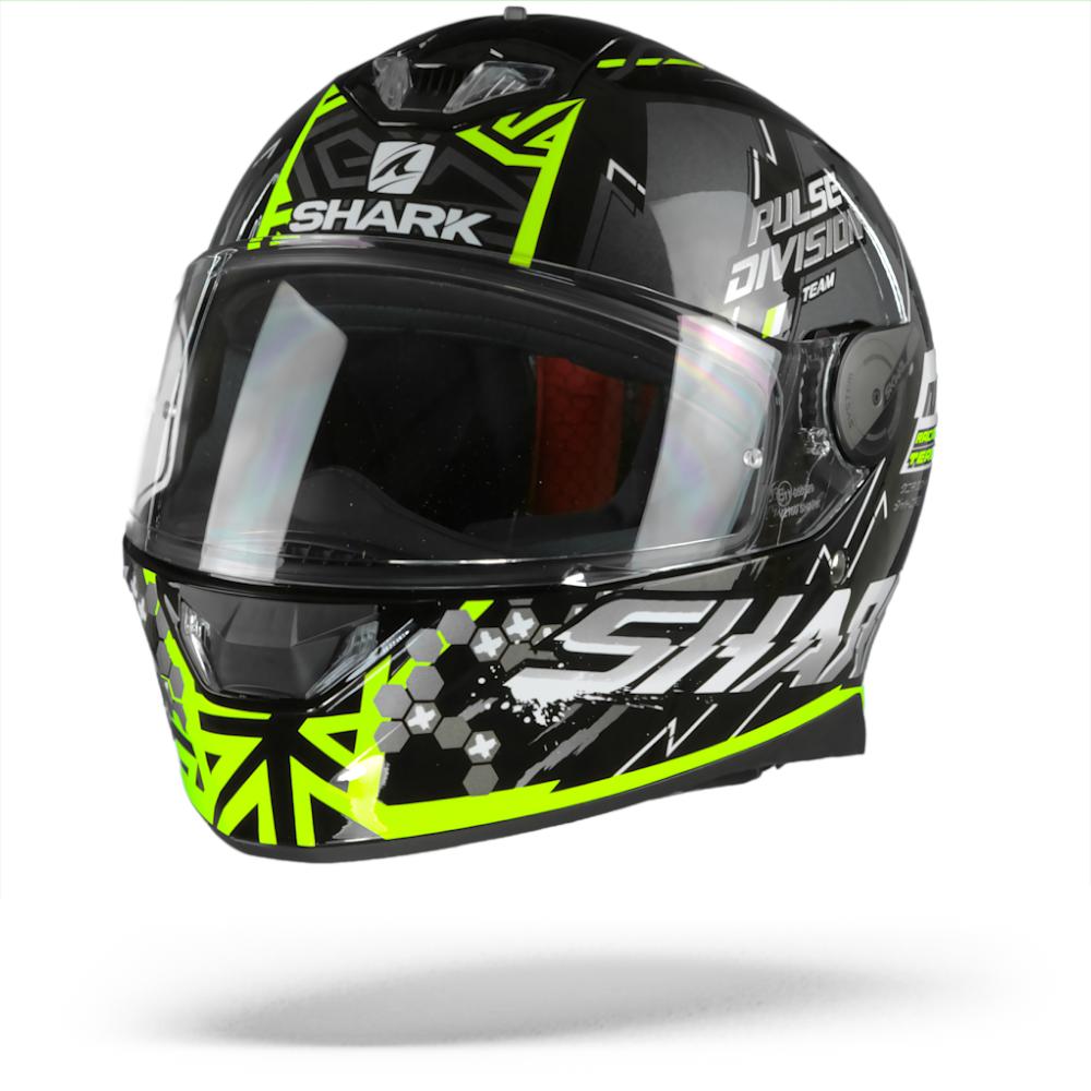 Shark Skwal 2 Noxxys Black Yellow Silver KYS XL