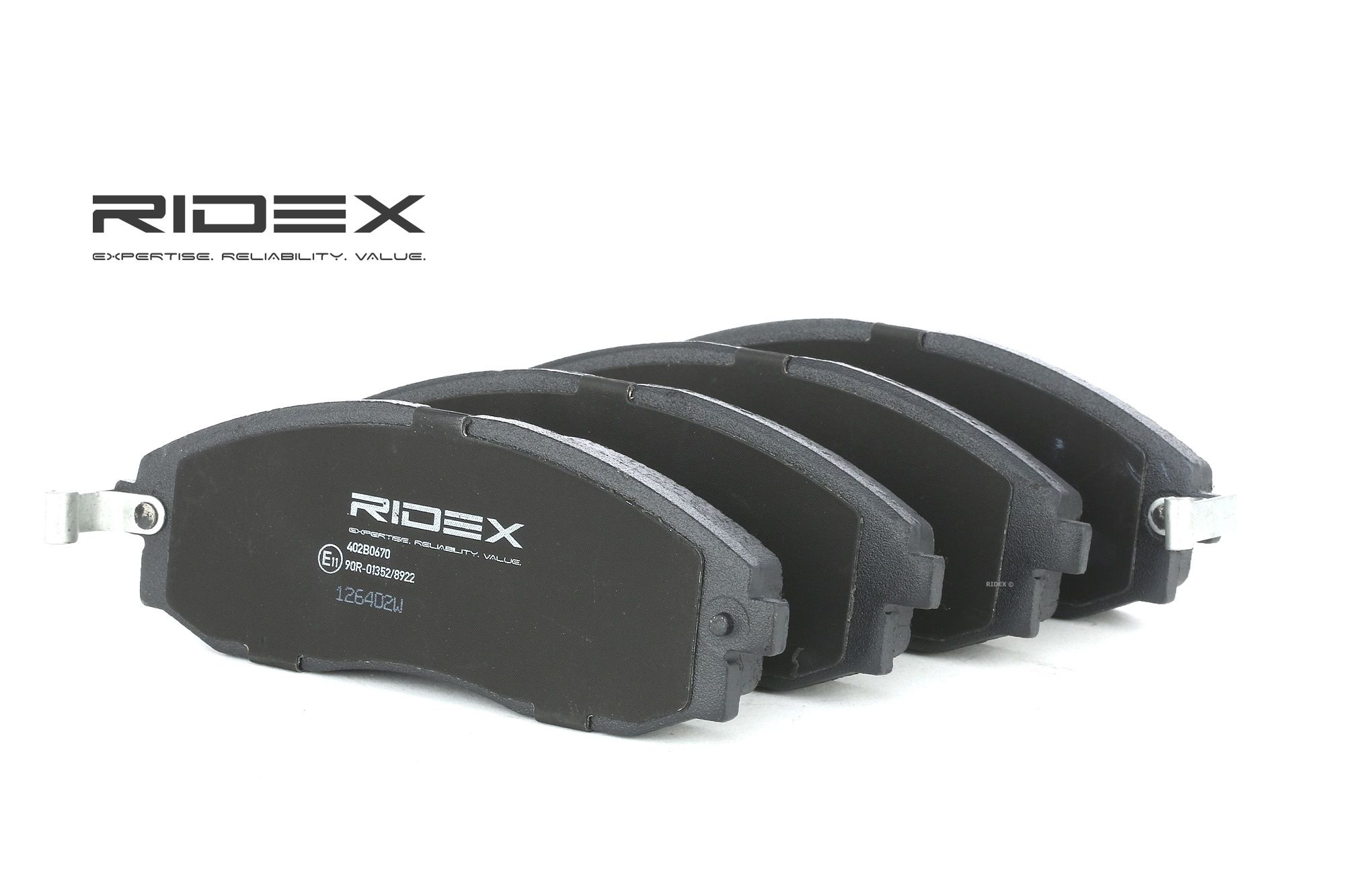 RIDEX Jarrupalat HYUNDAI 402B0670 581014AA00,581014AA10,581014AA11 Jarrupalasarja,Jarrupala, Levyjarru 581014AA30,581014AA31,581014AA32,581014AA60