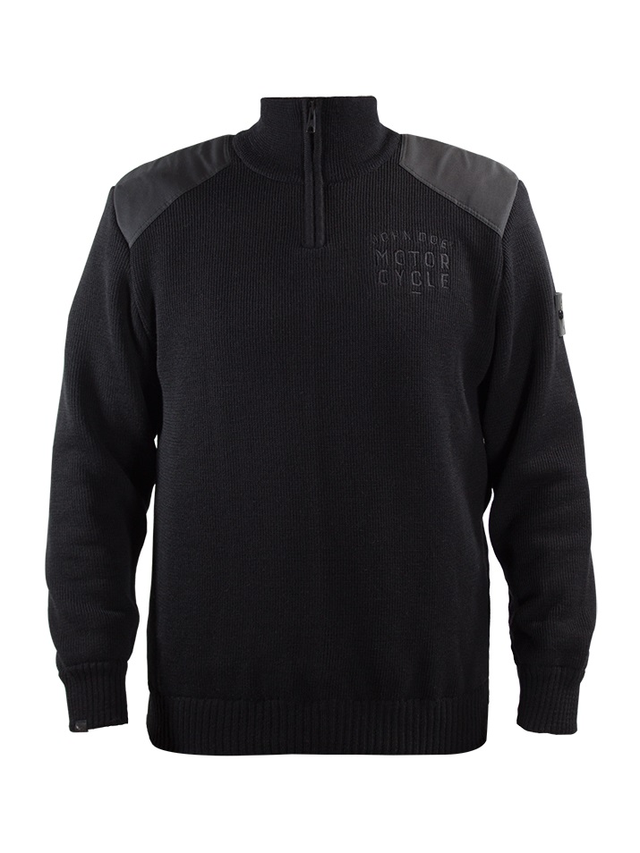 John Doe Knit Pullover Black Zip Small Logo-JDP5002 2XL