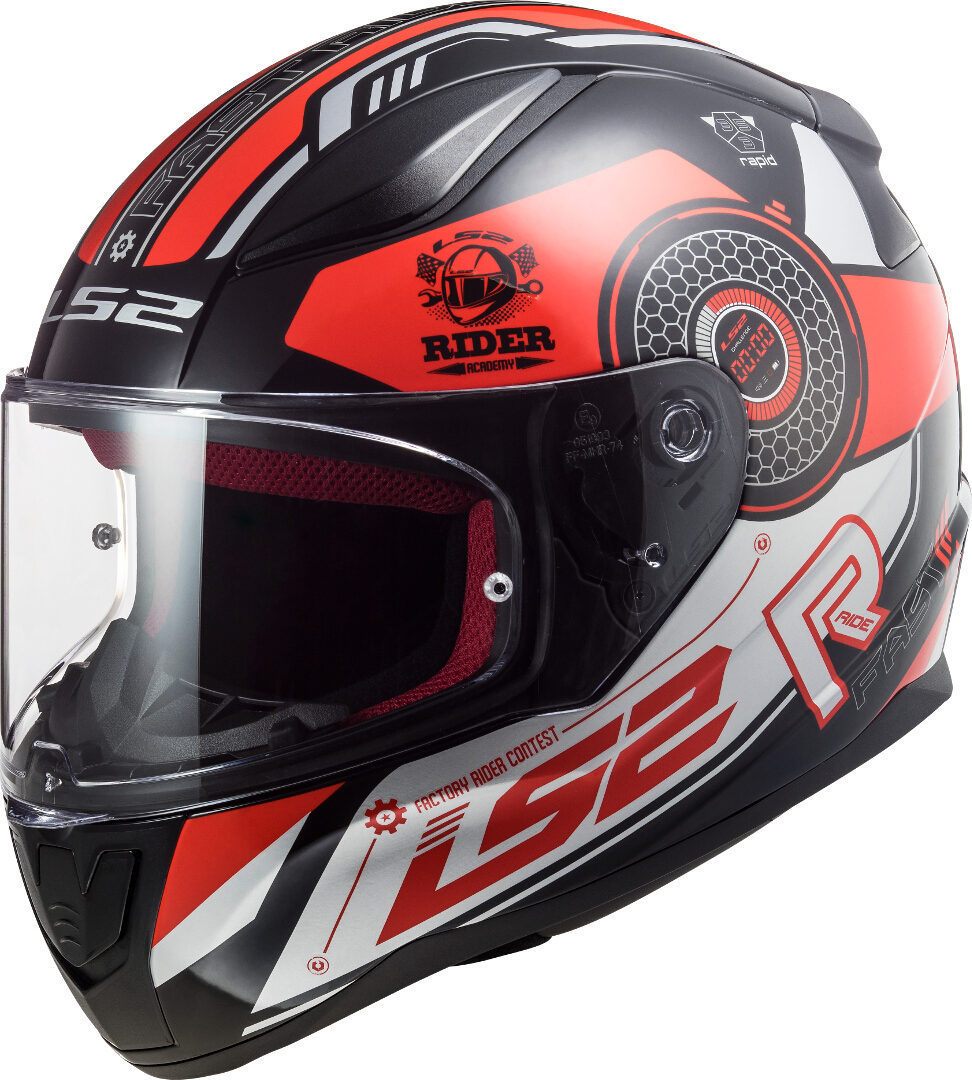 LS2 FF353 Rapid Stratus Gloss Black Red Silver XL