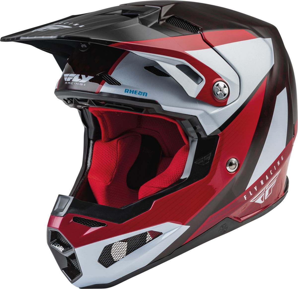 FLY Racing Formula Carbon Prime Helmet Red White Red Carbon XL