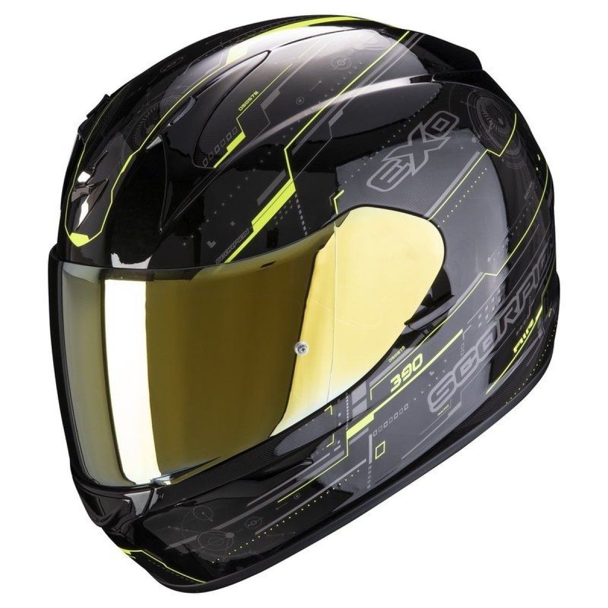 Scorpion EXO-390 Beat Black Neon Yellow M