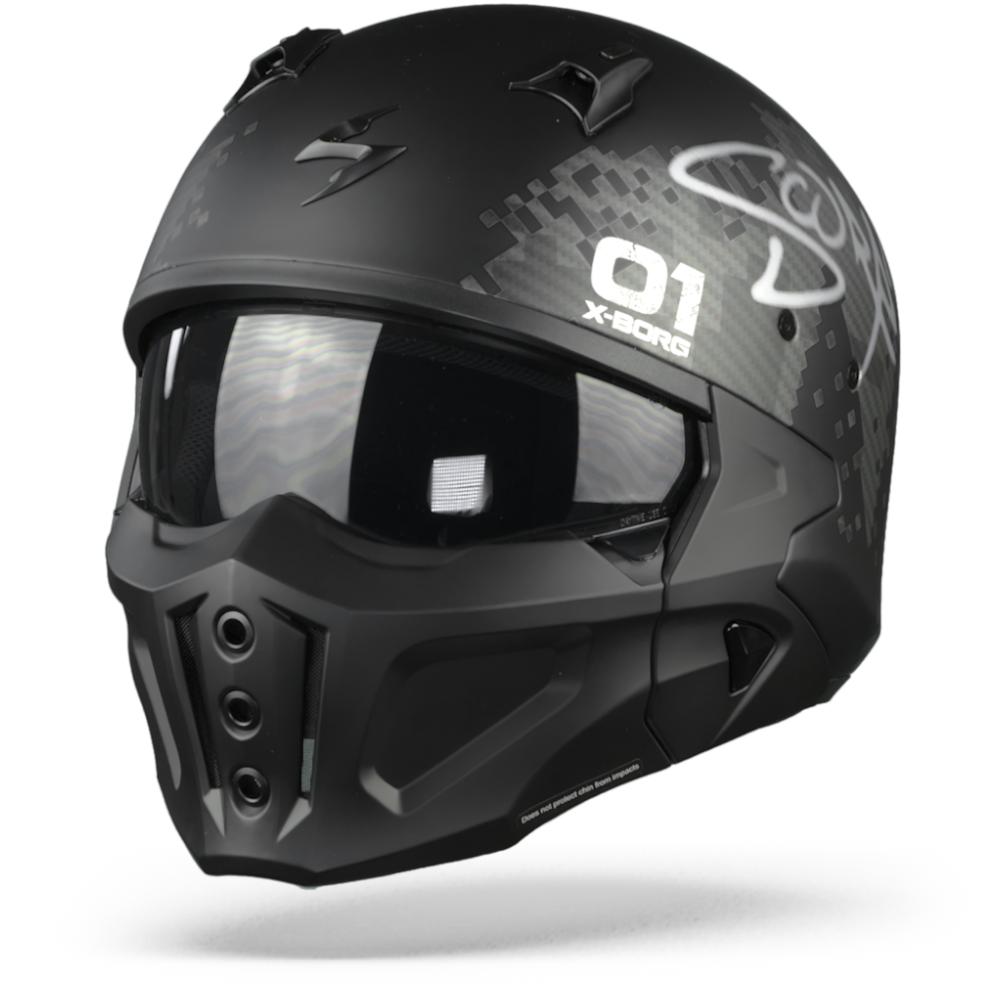 Scorpion Covert-X XBorg Matt Black Silver 2XL