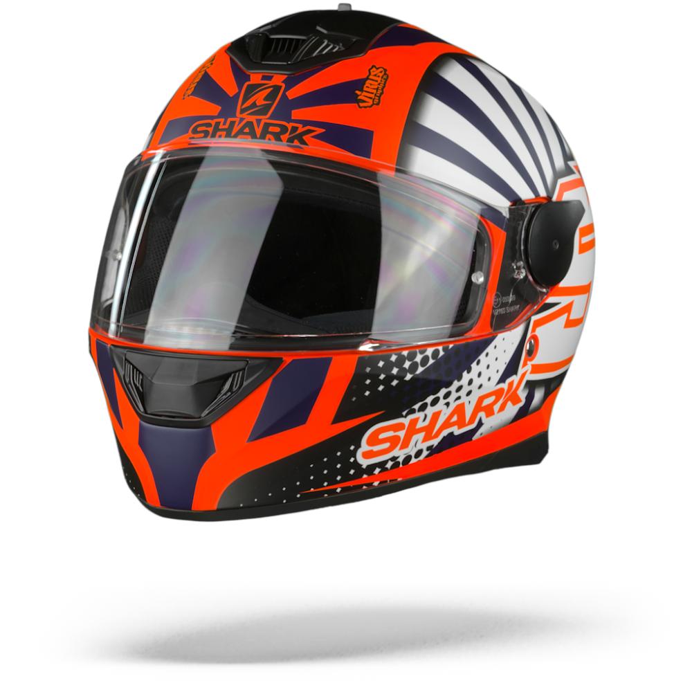 Shark D-Skwal 2 Zarco 2019 Matt Orange White Blue OWB S