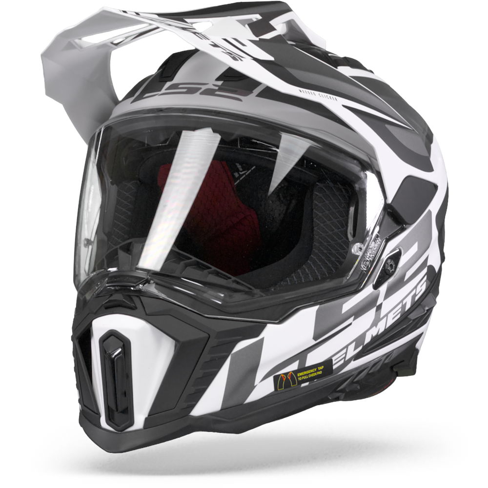 LS2 MX701 Explorer Alter Matt Black White 2XL