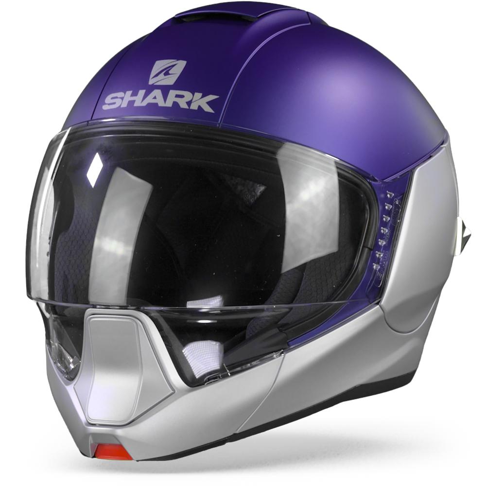 Shark Evojet SBS Dual Blank Matt Silver Blue Silver L