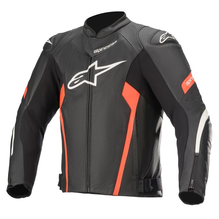 Alpinestars Faster V2 Leather Black Red Fluo 48