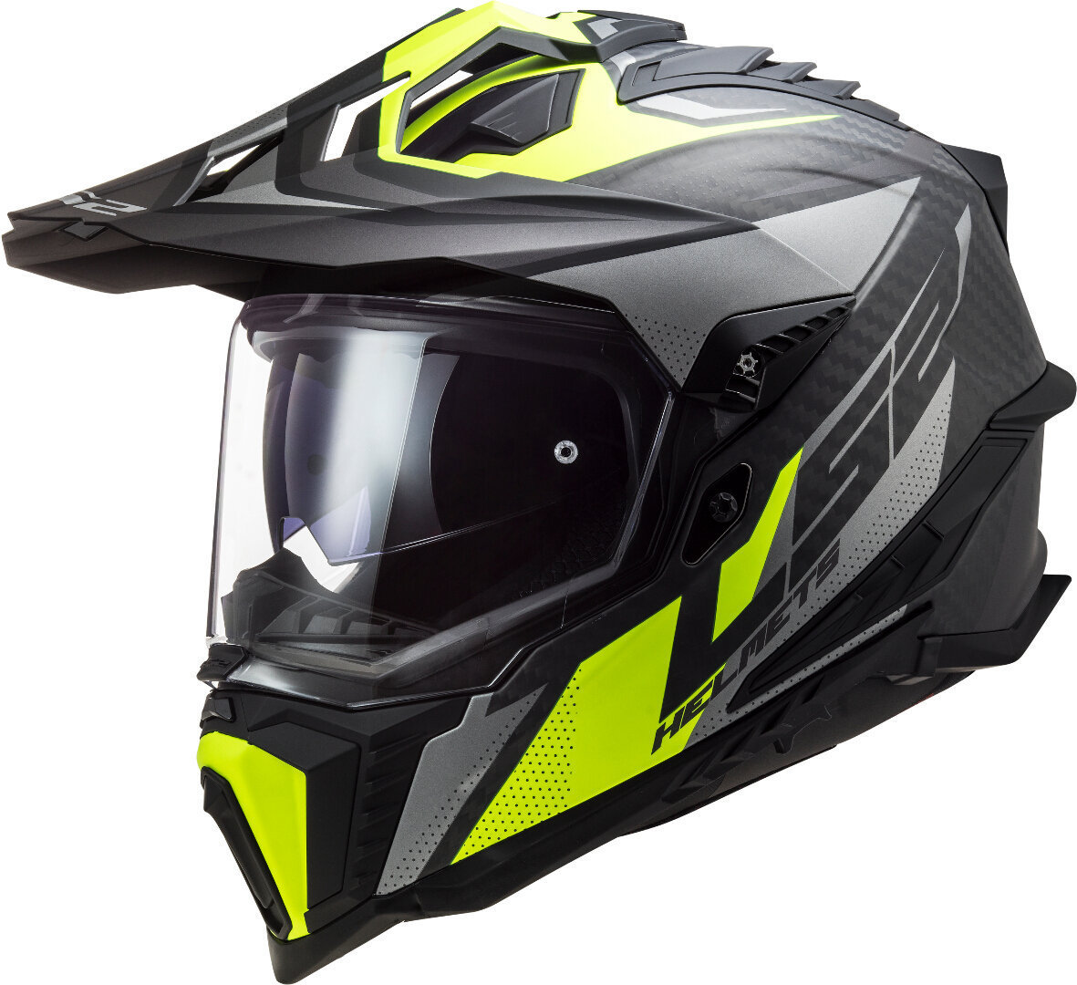 LS2 MX701 C Explorer Focus Matt Titanium Hivis Yellow 2XL