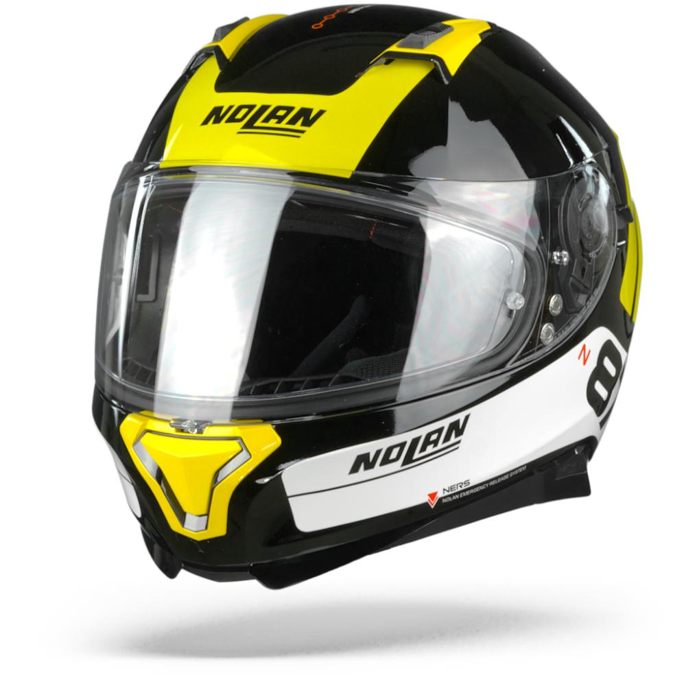 Nolan N87 Plus Distinctive 27 Glossy Black Yellow White 2XL