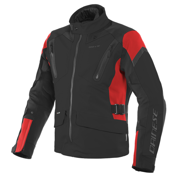 Dainese Tonale D-Dry Black Lava Red Black Motorcycle Jacket 52