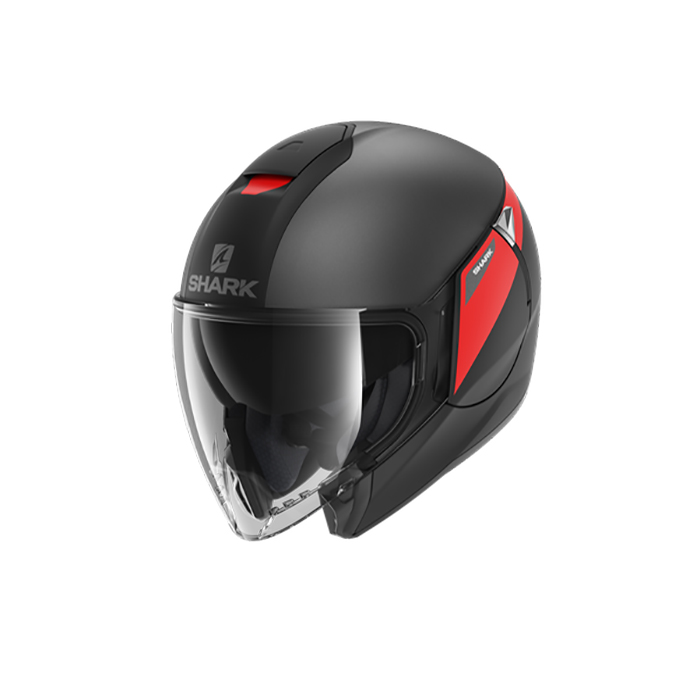 Shark Citycruiser Karonn Mat Black Anthracite Red KAR S