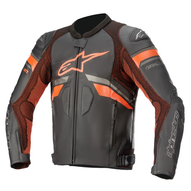 Alpinestars GP Plus R V3 Rideknit Black Red Fluo Leather Jacket 50