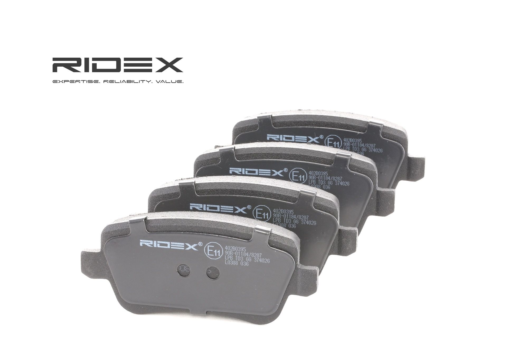RIDEX Jarrupalat FIAT 402B0395 71772219,77363607,77363610 Jarrupalasarja,Jarrupala, Levyjarru 77364168,77364169