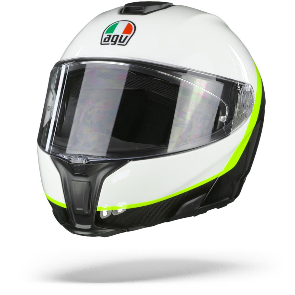 AGV Sportmodular Ray Carbon White Yellow Fluo L