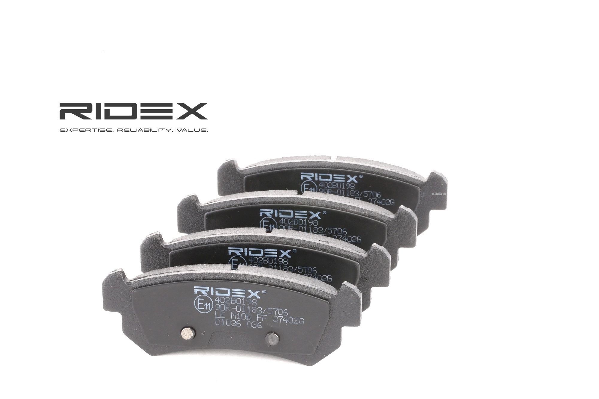 RIDEX Jarrupalat CHEVROLET,DAEWOO 402B0198 96405131,5550085Z00 Jarrupalasarja,Jarrupala, Levyjarru