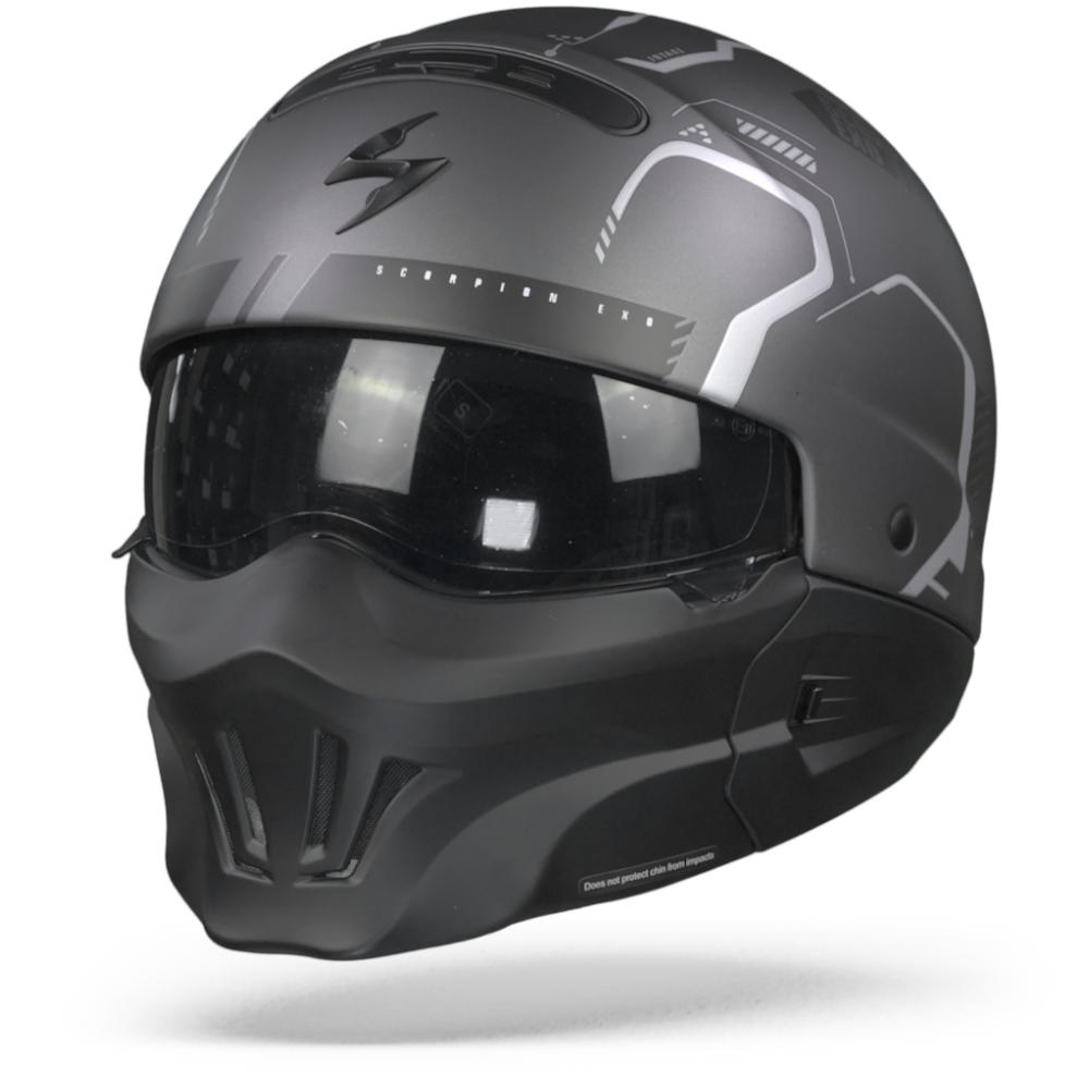 Scorpion EXO-Combat Evo Ram Matt Matt Dark Grey Silver 2XL