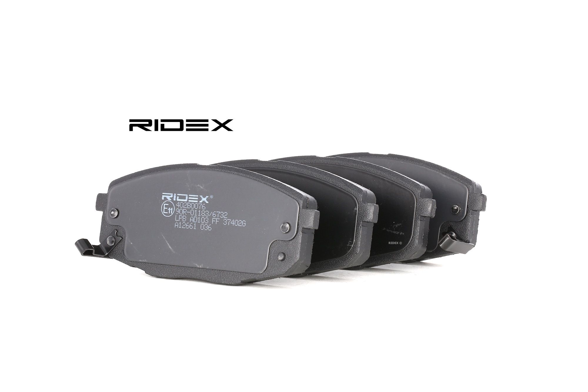 RIDEX Jarrupalat HYUNDAI,KIA 402B0076 0K2FA3328Z,581011HA00,581011HA10 Jarrupalasarja,Jarrupala, Levyjarru 581011HA20,581011MA01,581011MA60,581012LA00