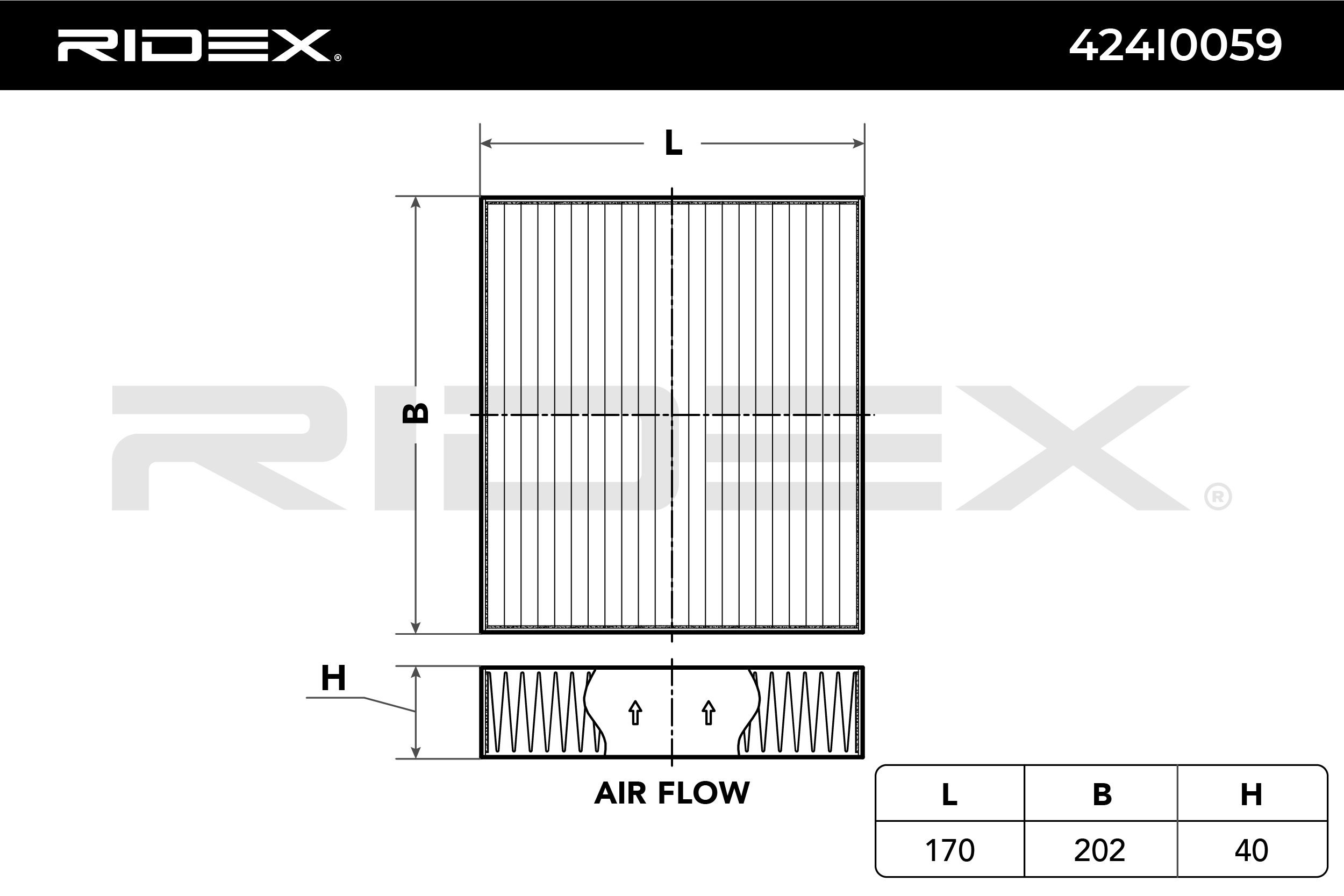 RIDEX Raitisilmasuodatin MITSUBISHI,SMART 424I0059 4548300018,A4548300018,MR958017 Sisäilmansuodatin,Suodatin, Sisäilma TS200003,0013871V001,13871V002