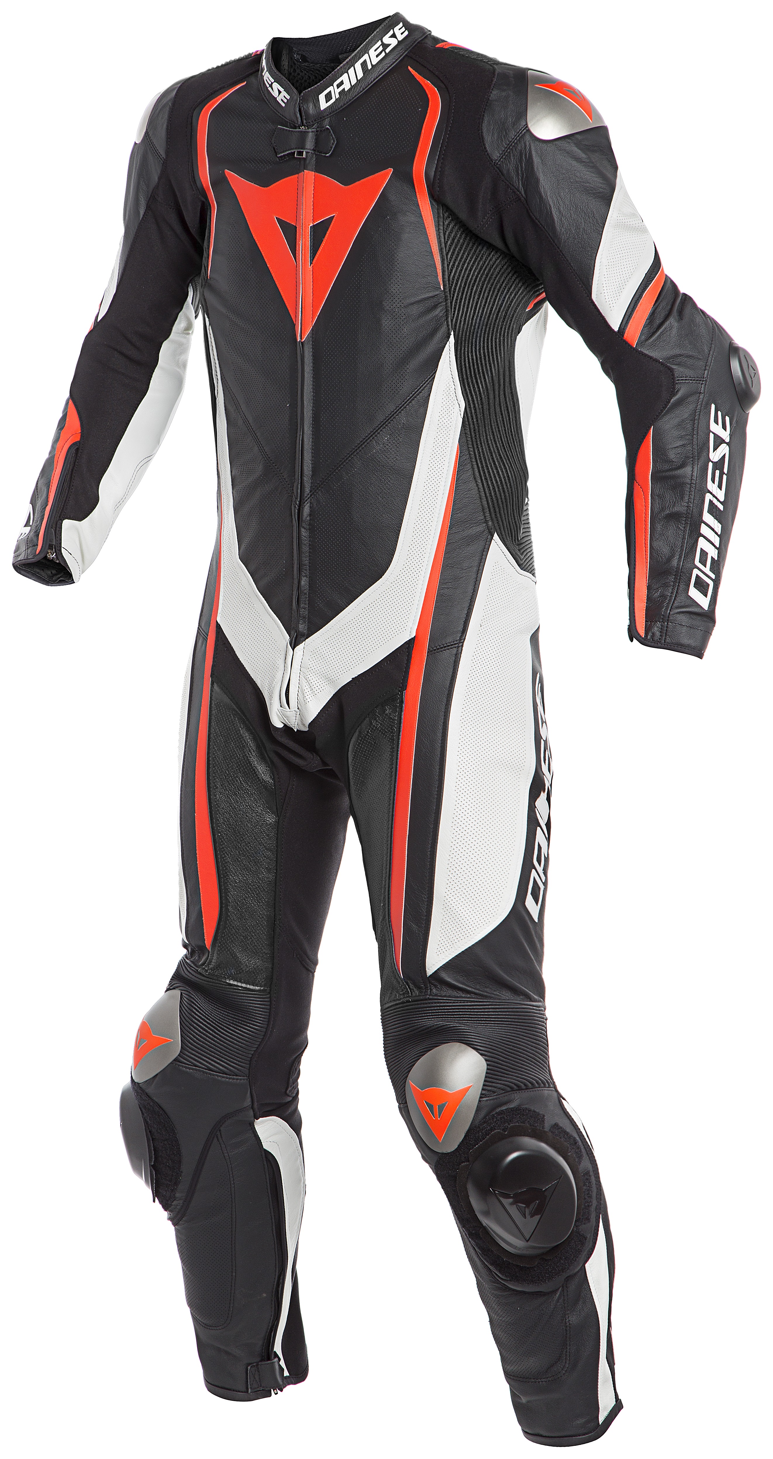 Dainese Kyalami 1PC Perf. Black White Fluo Red 46