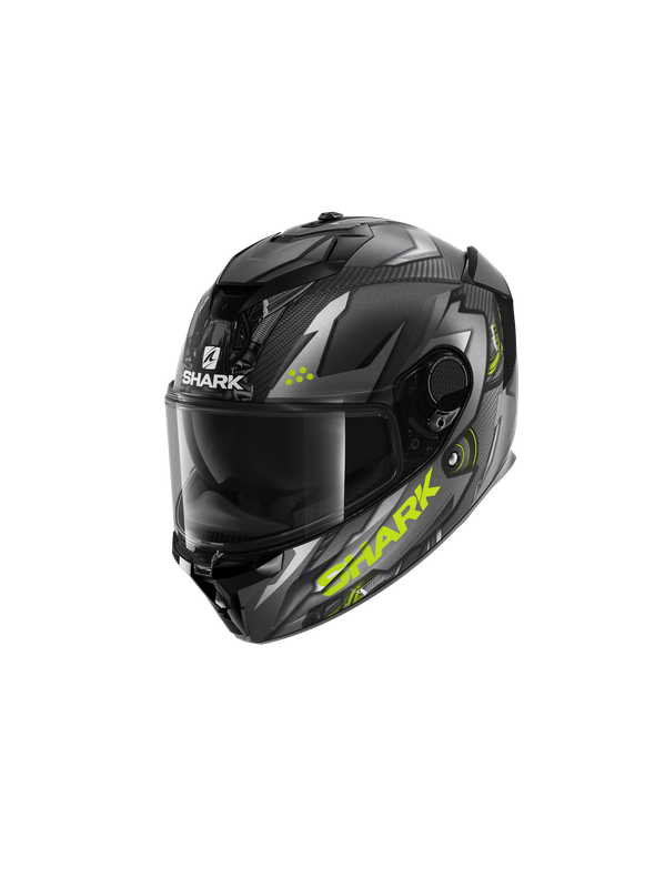 Shark Spartan Gt Carbon Urikan Mat Carbon Anthracite Yellow DAY L