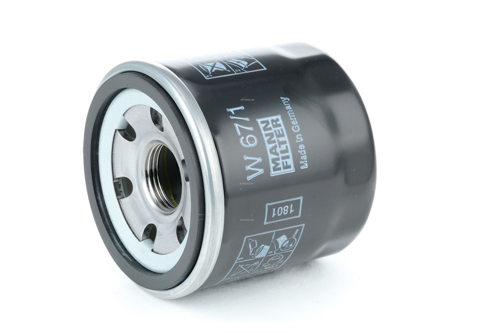 MANN-FILTER Öljynsuodatin FORD,RENAULT,HYUNDAI W 67/1 Z6Y114302A,15400PFB004,15400PFB014 15400PJ7005,15400PJ7015,2630002500,2630002501,263002Y500