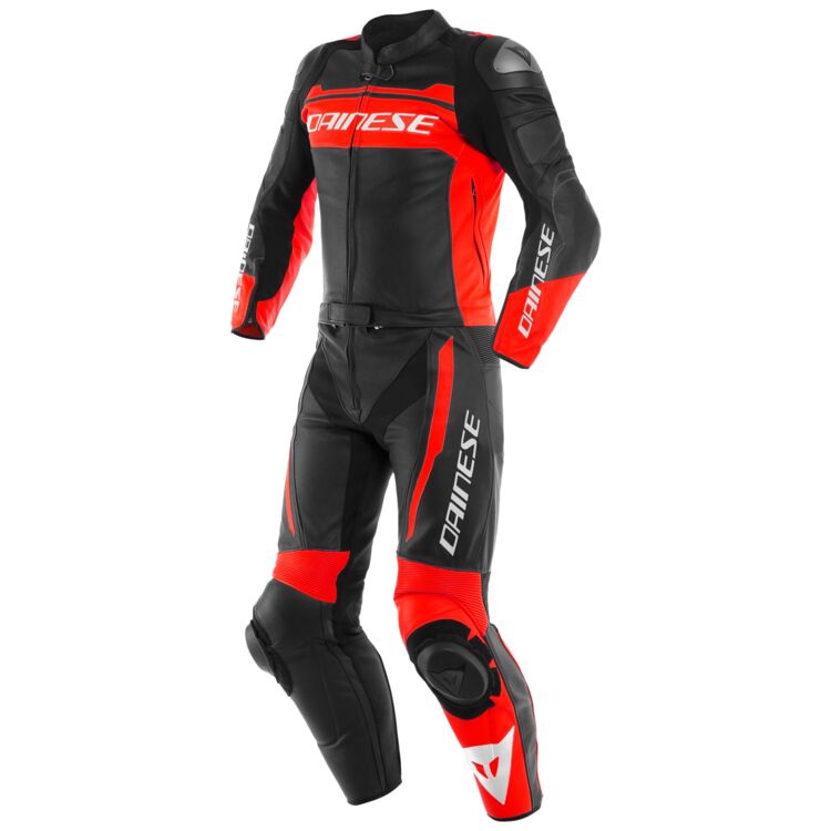 Dainese Mistel Black Matt Fluo Red Black Matt Leather 2 Piece 50