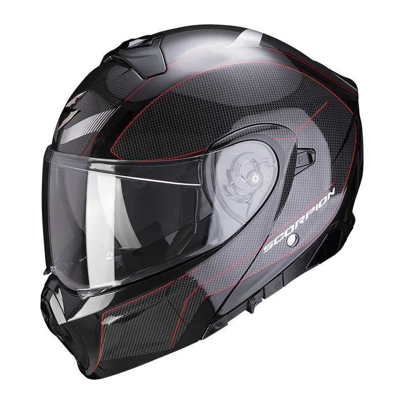 Scorpion EXO-930 Cielo Pearl Black Red Modular Helmet XL