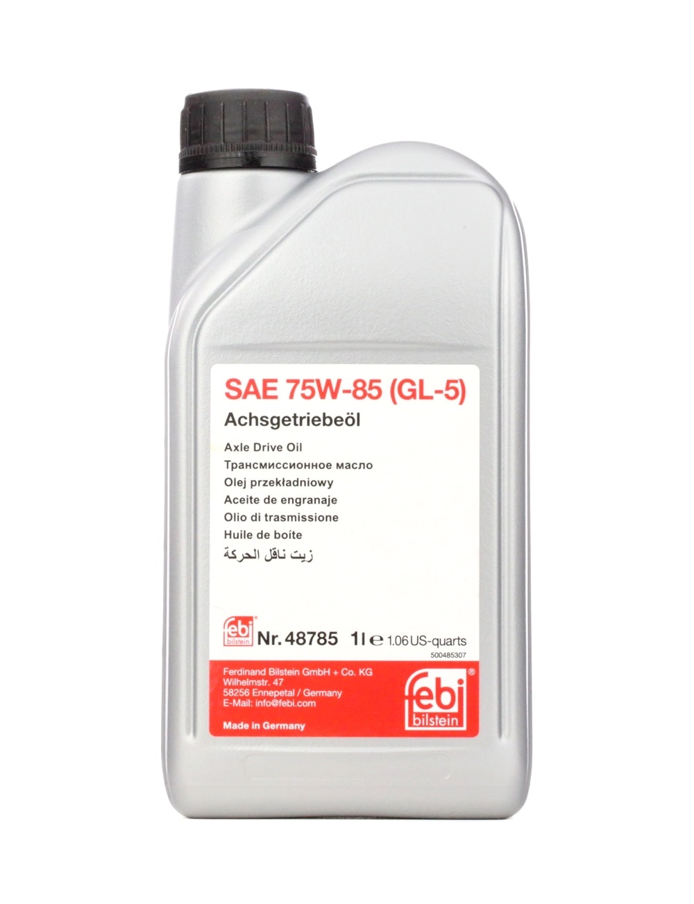 FEBI BILSTEIN Voimansiirtoöljy VW,AUDI,MERCEDES-BENZ 48785 SAE75W85,G052145,G052145A1 G052145S2,G052190A2,G055190A2,0SAE75W85,83222295532,SAE75W85