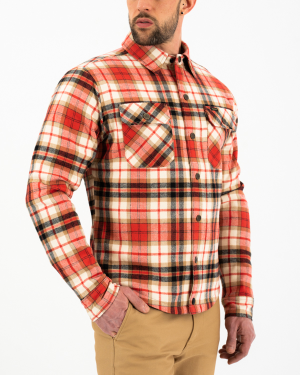 Rokker Phoenix Rider Shirt Red Black Beige M