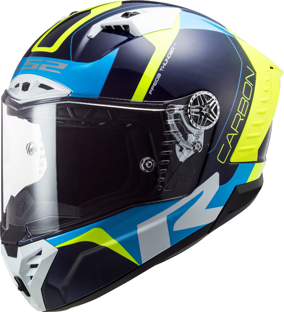 LS2 FF805 Thunder C Racing 1 Gloss Blue Hivis Yellow XL