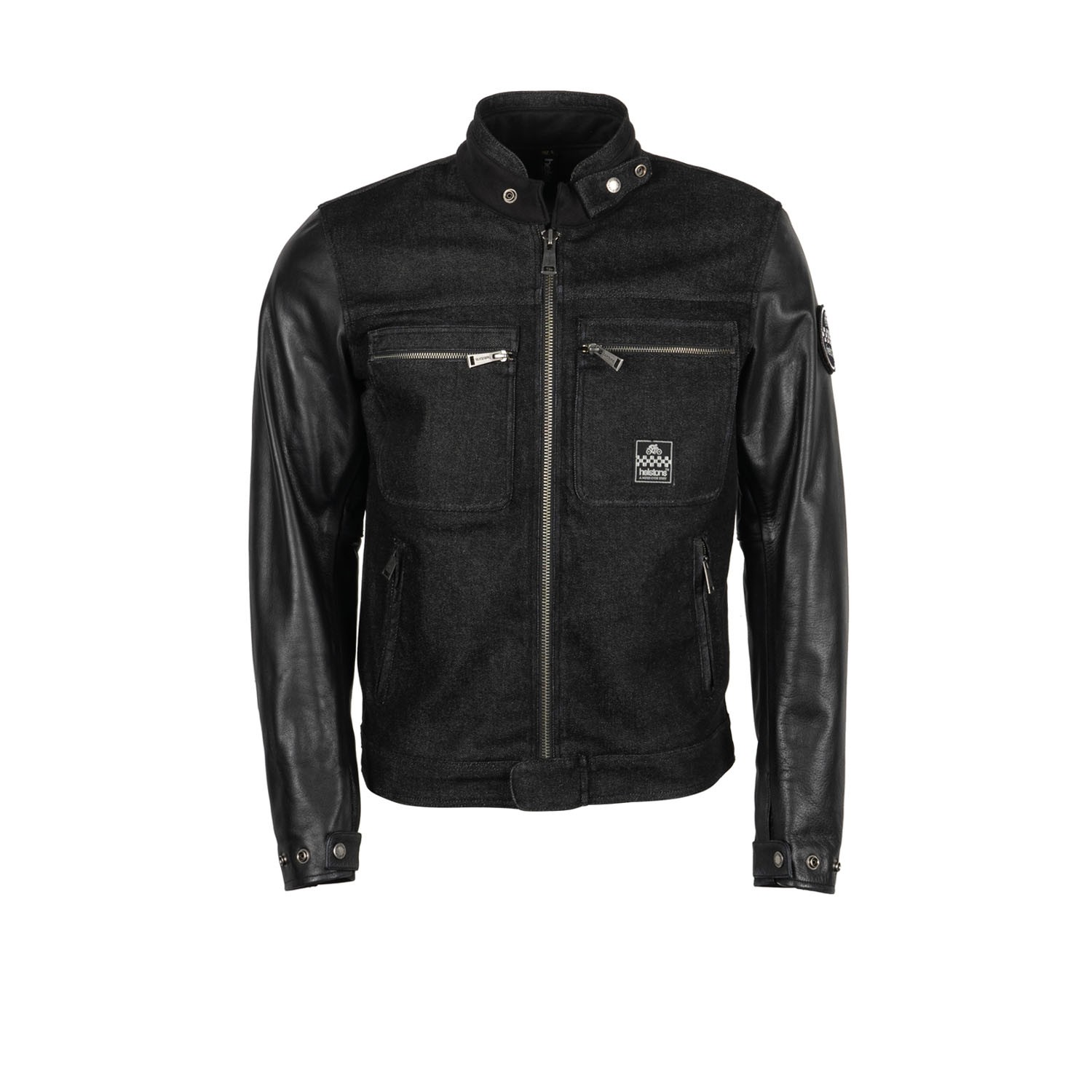 Helstons Winston Canvas Cotton Leather Black Black Jacket M