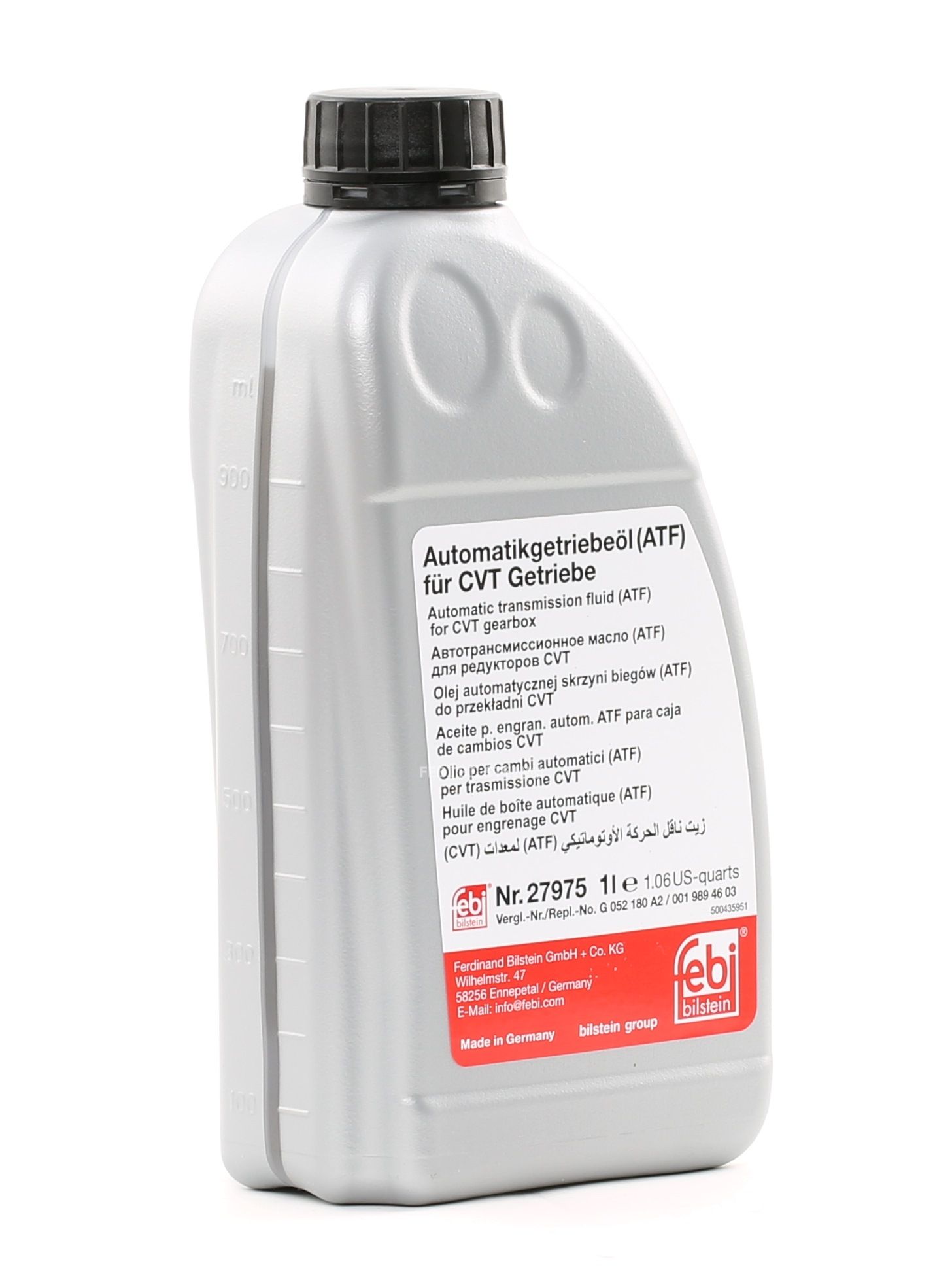 FEBI BILSTEIN Automaattivaihteistoöljy VW,AUDI,MERCEDES-BENZ 27975 G052180A2,G052516A2,5191184AA CVTF4,AMIXCVTFDC,NS2CVTF4,CVT75W80,1699670,XT7QCFT