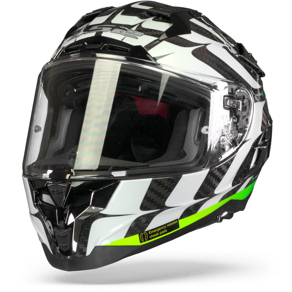 LS2 FF327 Challenger Carbon Flames White Hivis Yellow L