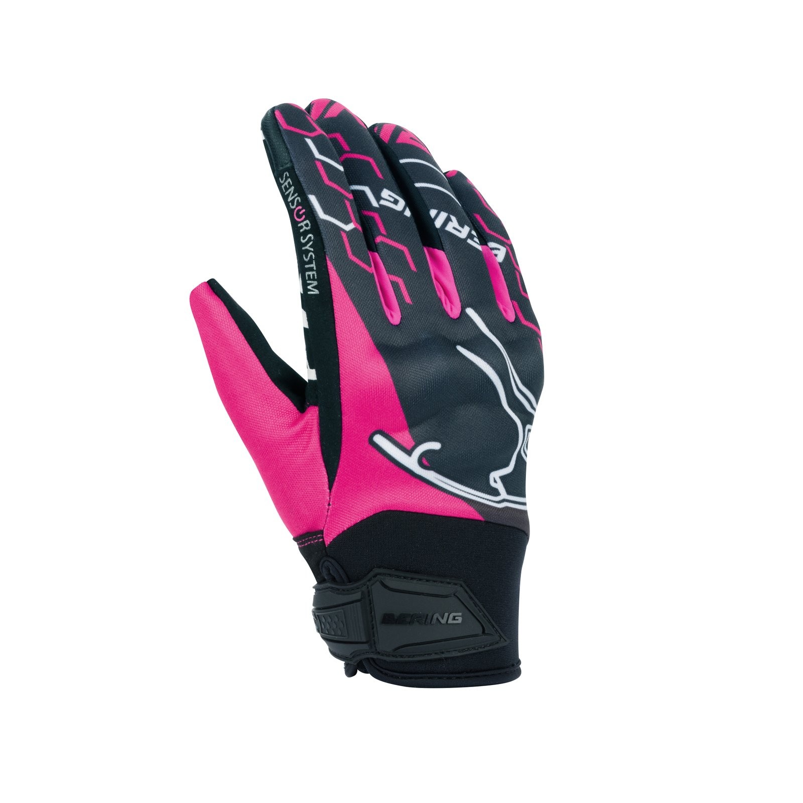 Bering Lady Walshe Gloves Black Fuchsia T7