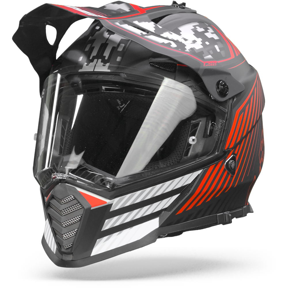 LS2 MX436 Pioneer Evo Saturn Matt Black Red M
