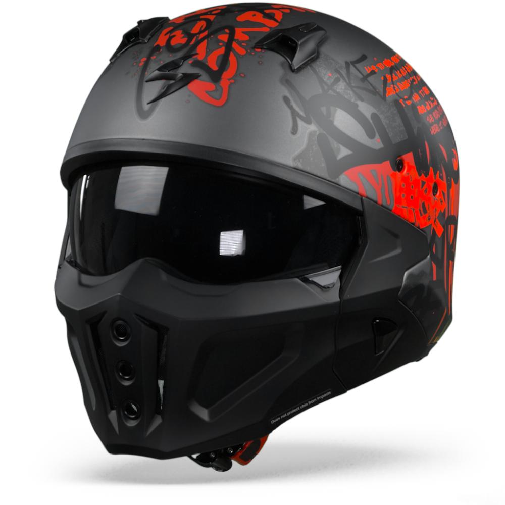 Scorpion Covert-X Wall Dark Silver Matt Red M