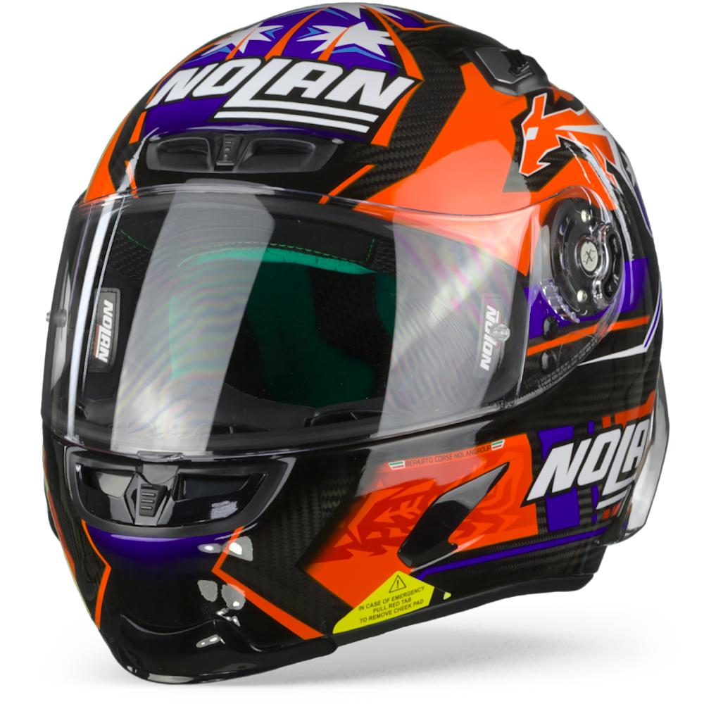 Nolan X-803 RS Ultra Carbon 24 Stoner Carbon Black Fluo Red Blue XL
