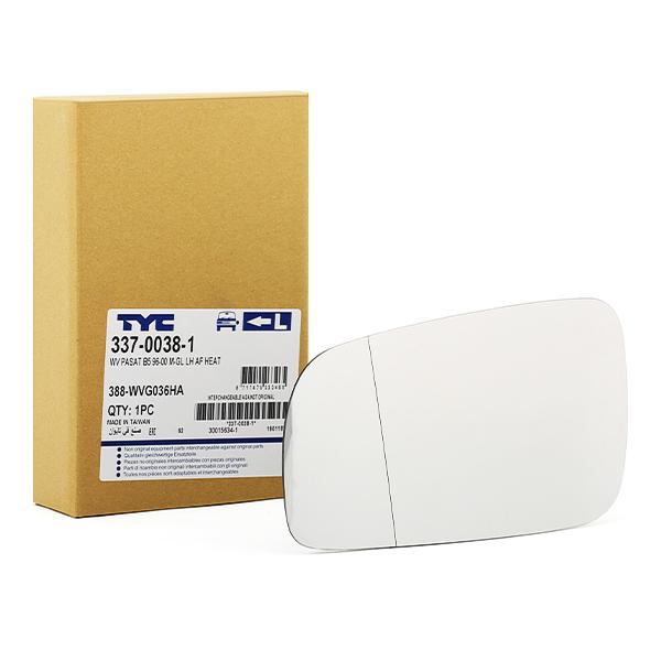 TYC Sivupeilin Lasi VW,SKODA,SEAT 337-0038-1 3B1857521,6N1857521J,3B1857521 Peililasi, Ulkopeili 6N1857521J,3B1857521,6N1857521J