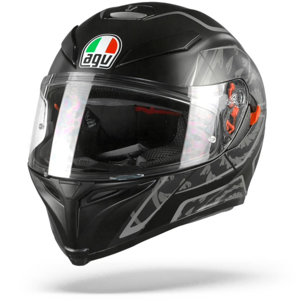 AGV K5 S Max Vision Tornado Matt Black Silver S