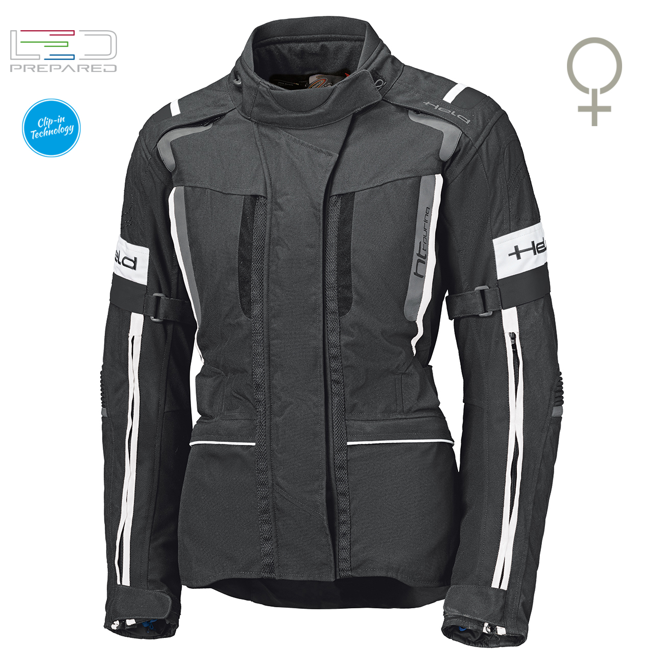 Held 4-Touring II Lady Touring Jacket Black White L
