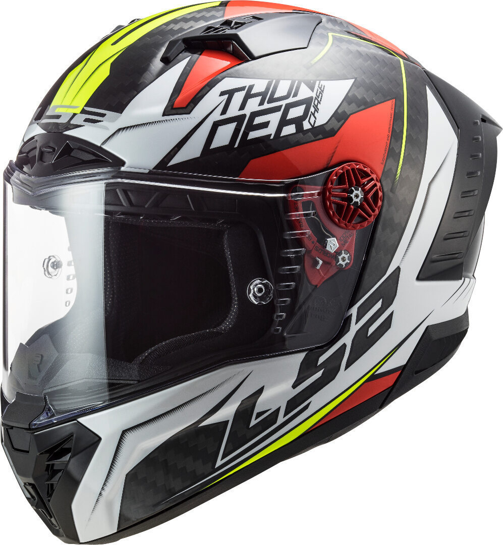 LS2 FF805 Thunder C Chase Gloss White Red XL
