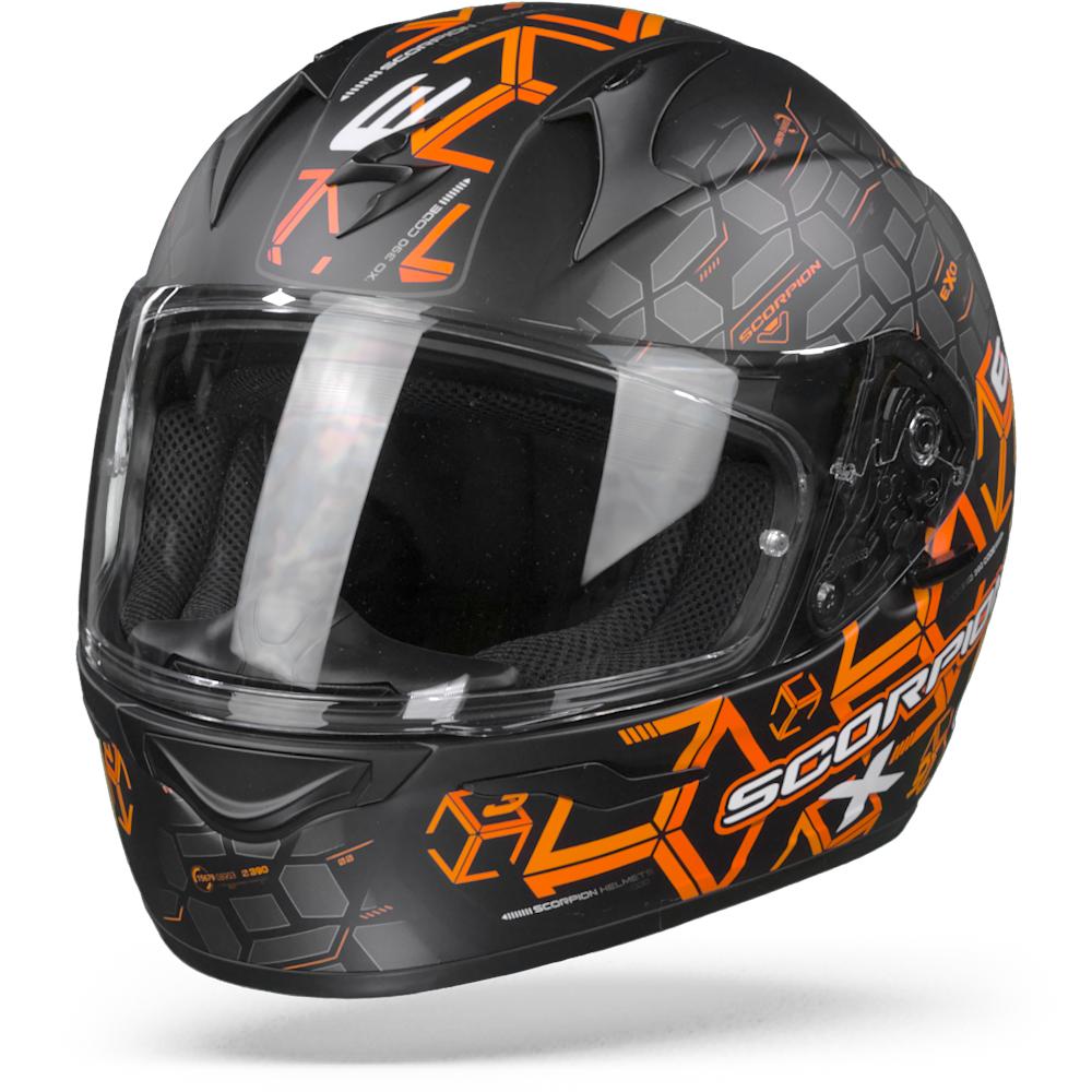 Scorpion EXO-390 Cube Matt Black Orange S