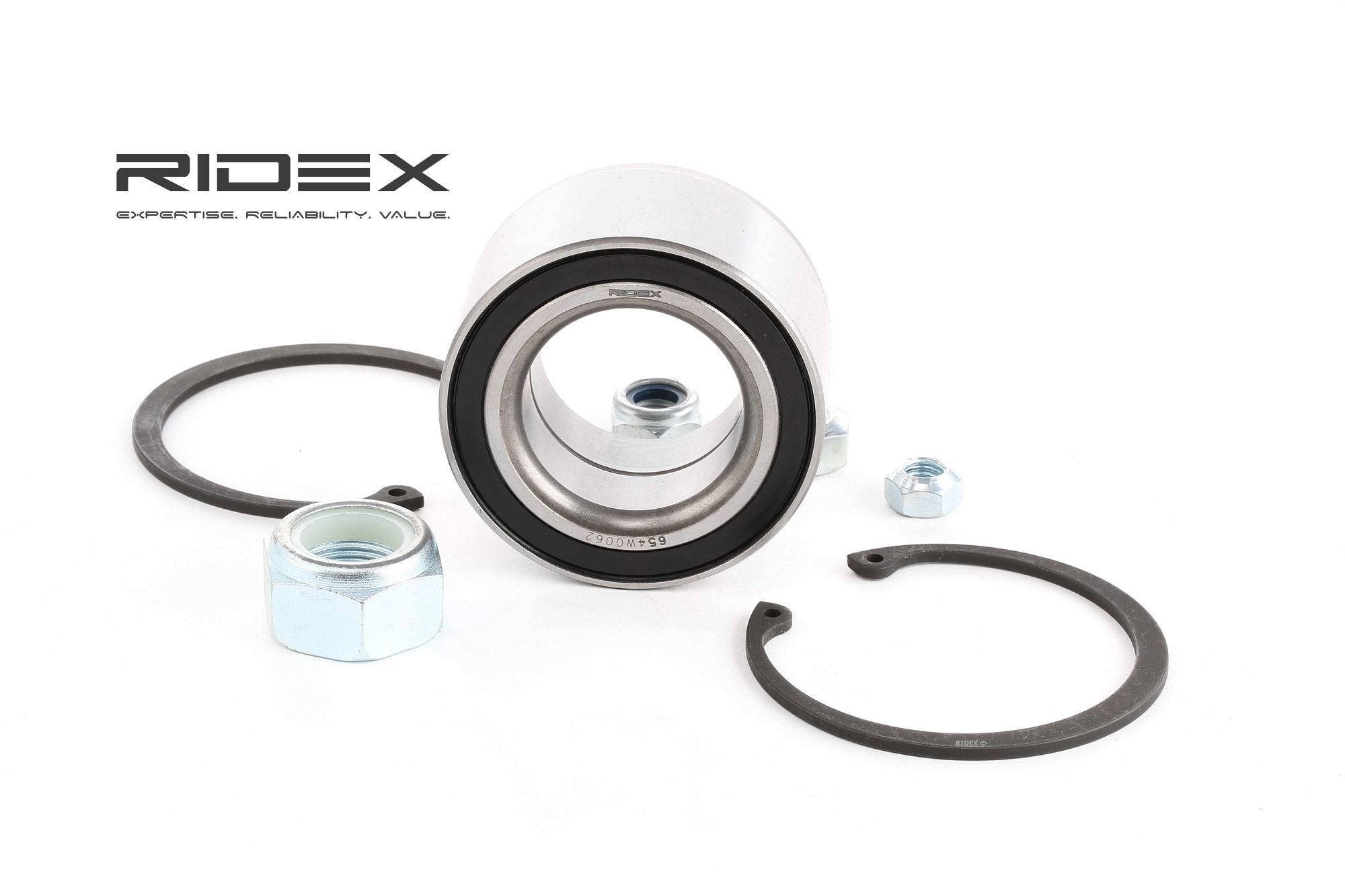 RIDEX Pyöränlaakerit VW,AUDI 654W0062 321498625A,321498625B,321498625C Pyöränlaakerisarja 321498625D,321498625E,331598625,E3EC1215AA,E3FZ2C134A