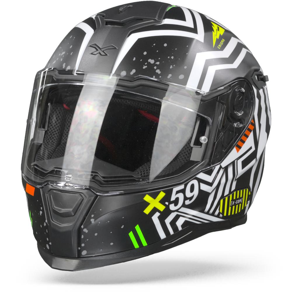 Nexx SX.100 ENIGMA Black WHITE MATT 2XL