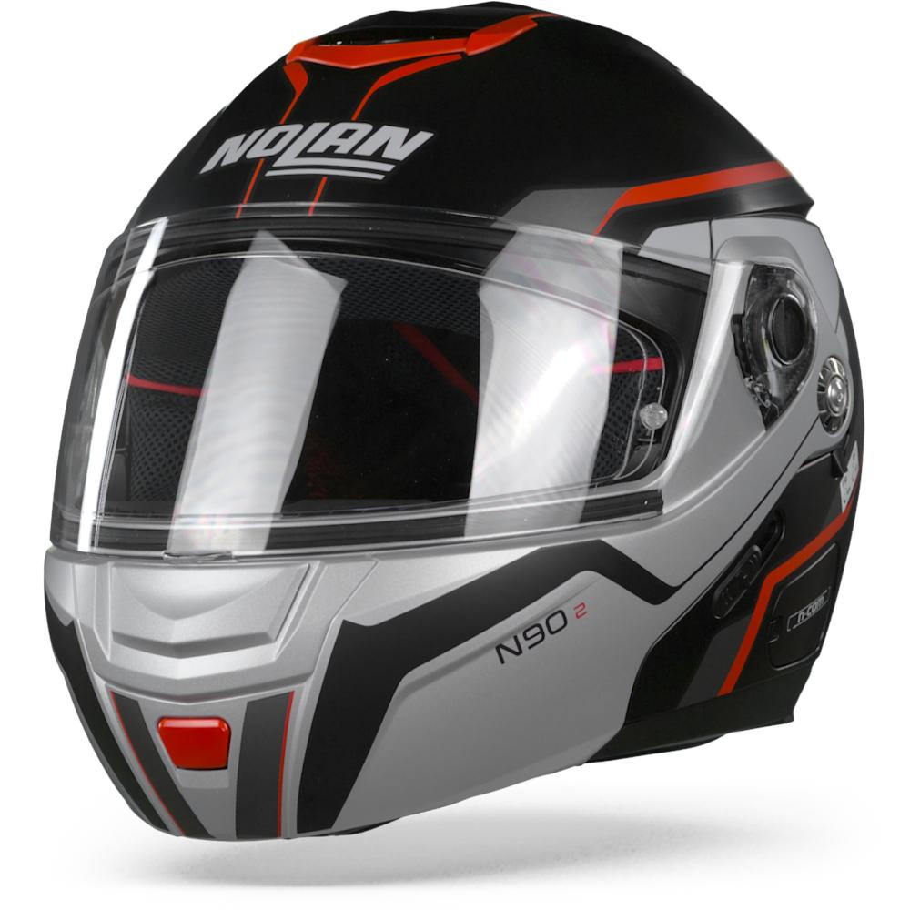 Nolan N90-2 Meridianus 29 Flat Black Grey Red L