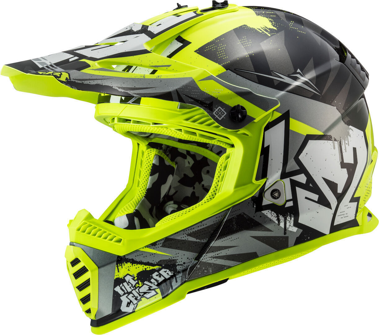 LS2 MX437 Fast Evo Mini Crusher Black Yellow M