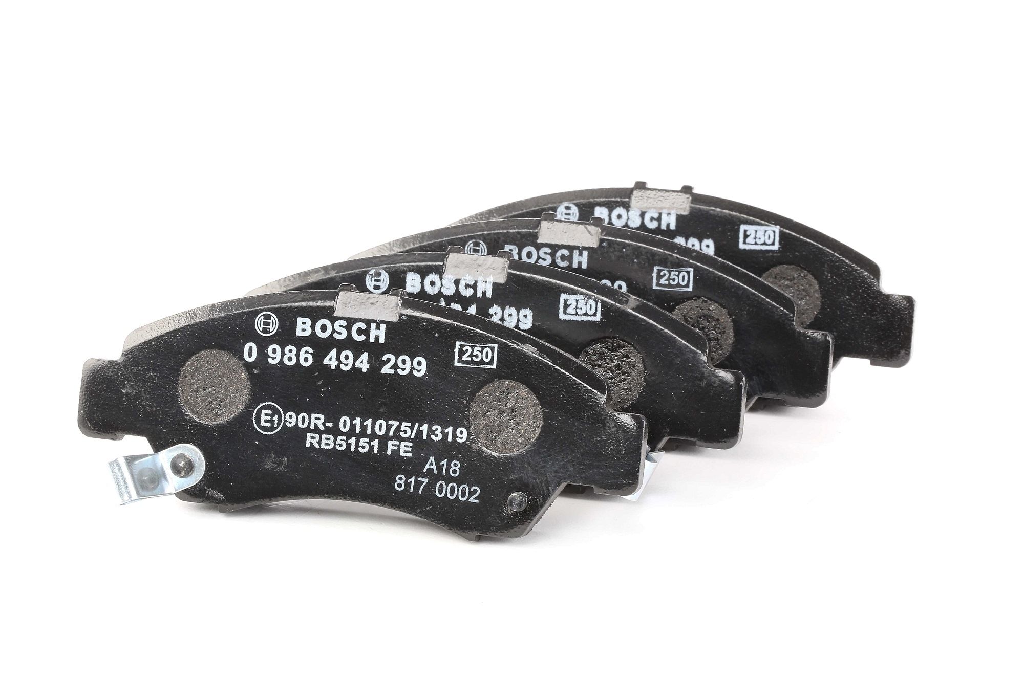 BOSCH Jarrupalat HONDA 0 986 494 299 06450SAAE50,06450SAAG00,45022S04505 Jarrupalasarja,Jarrupala, Levyjarru 45022S04E50,45022S04G00,45022S04G03