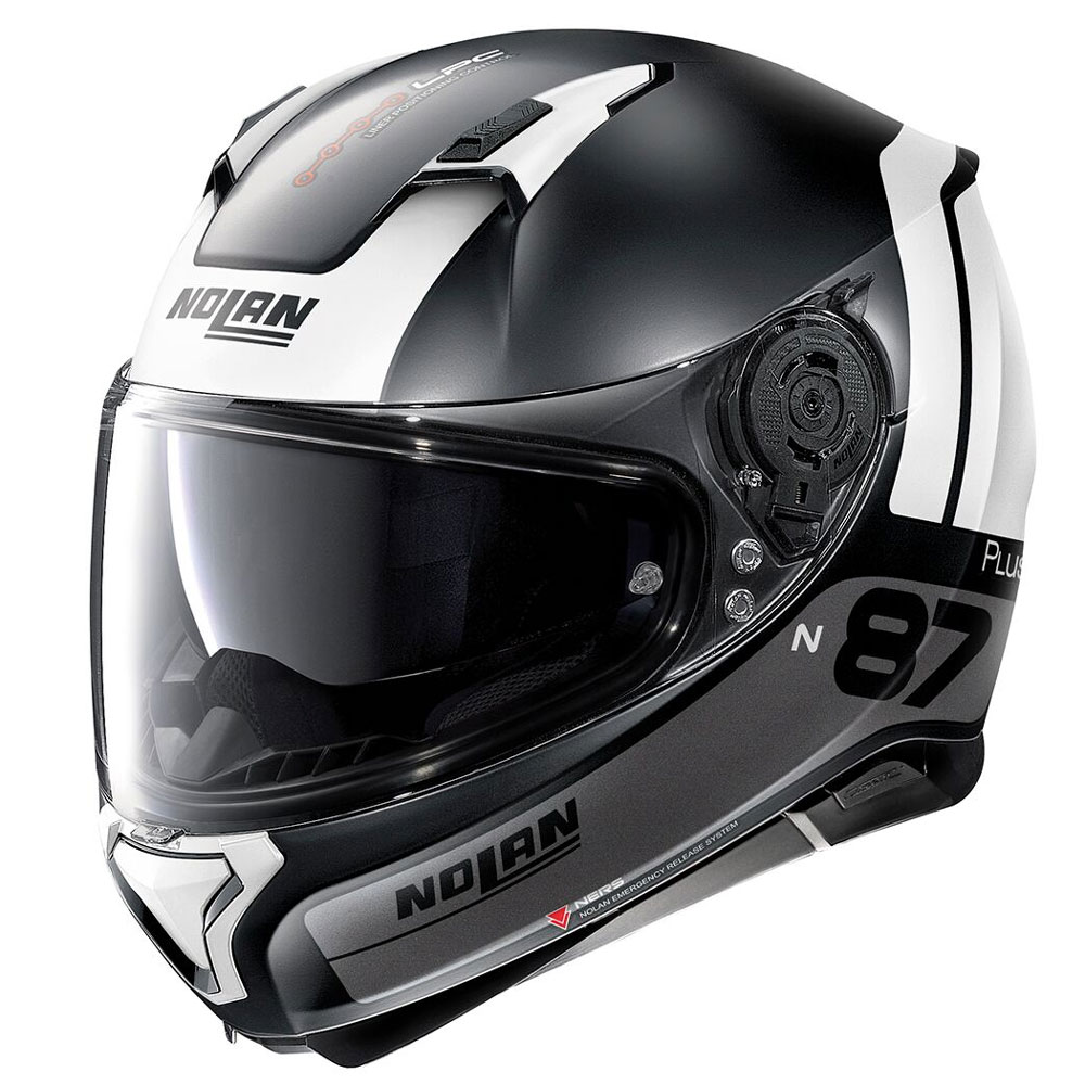 Nolan N87 Plus Distinctive 23 Flat Black Silver White S