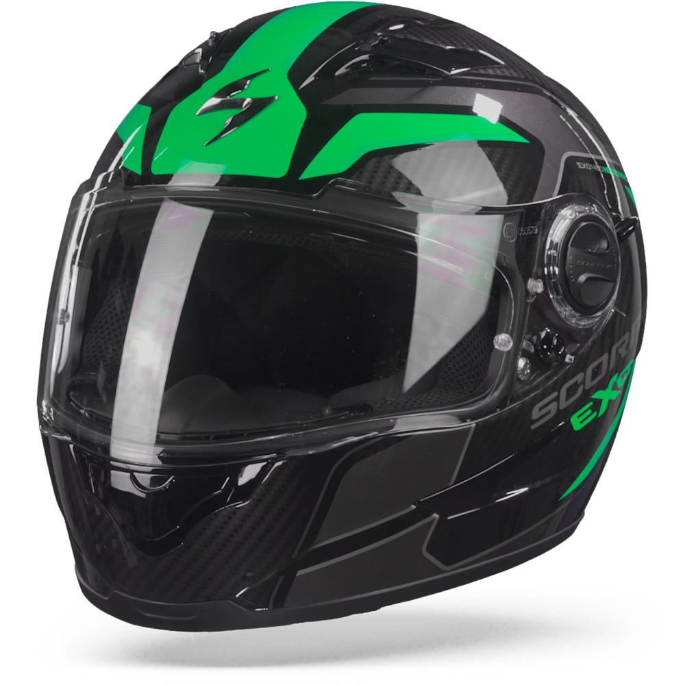 Scorpion EXO-490 Supernova Black Green Full Face Helmet XL